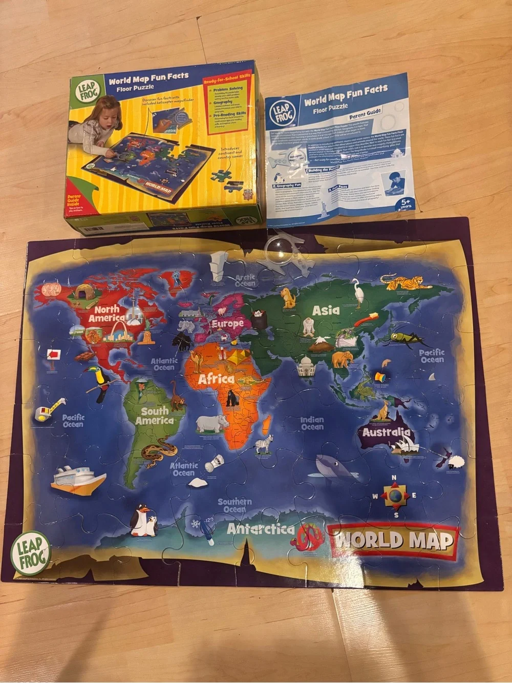 World Map Fun Facts Floor Puzzle - excellent to introduce the world w fun facts